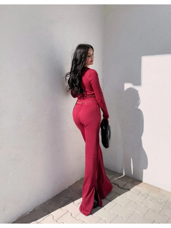 Pencereli detaylı alt üst takım bordo w3864 Pencereli detaylı alt üst takım bordo w3864