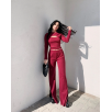 Pencereli detaylı alt üst takım bordo w3864 Pencereli detaylı alt üst takım bordo w3864