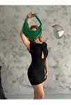 Pencereli Mini Elbise