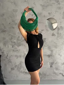 Pencereli Mini Elbise