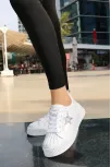 Piata Beyaz Cilt Bağcıklı Spor Ayakkabı