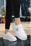 Piata Beyaz Cilt Bağcıklı Spor Ayakkabı
