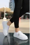 Piata Beyaz Cilt Bağcıklı Spor Ayakkabı