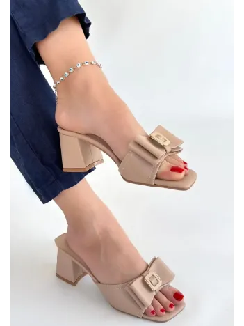 Pier Nude Cilt Topuklu Terlik Pier Nude Cilt Topuklu Terlik