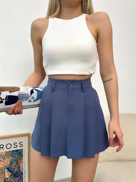 Pileli atlas mini etek s24820 Pileli atlas mini etek s24820