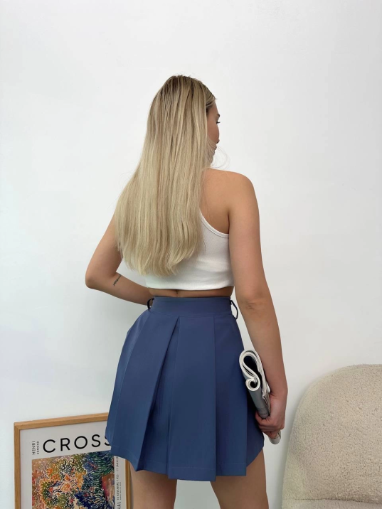 Pileli atlas mini etek s24820 Pileli atlas mini etek s24820