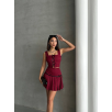 Pileli etek yelek takım bordo s255015 Pileli etek yelek takım bordo s255015