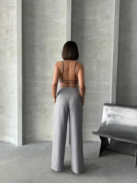 Pileli keten pantolon s255046 Pileli keten pantolon s255046