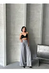 Pileli Keten Pantolon S255046