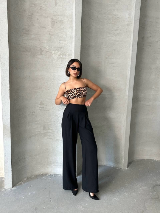 Pileli keten pantolon s255046 Pileli keten pantolon s255046