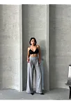 Pileli Keten Pantolon S255046