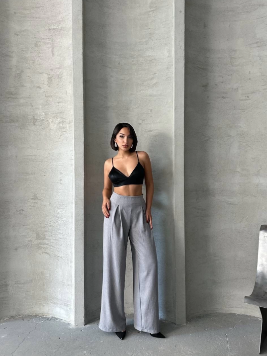 Pileli keten pantolon s255046 Pileli keten pantolon s255046