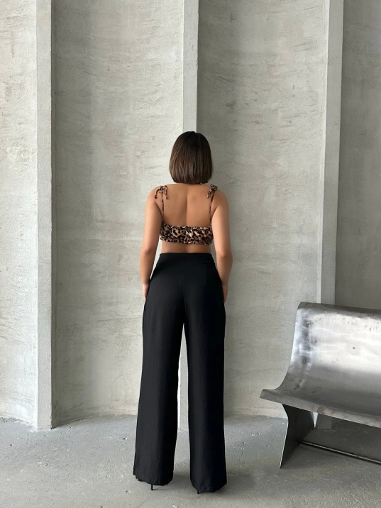 Pileli keten pantolon s255046 Pileli keten pantolon s255046