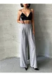 Pileli Keten Pantolon S255046