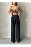 Pileli Keten Pantolon S255046