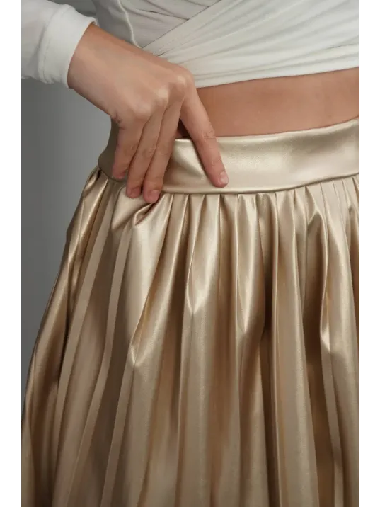 Piliseli Deri Etek Gold H261564