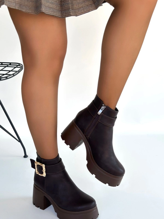 Pinma Acı Kahve Cilt Topuklu Bot