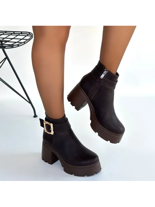 Pinma Acı Kahve Cilt Topuklu Bot