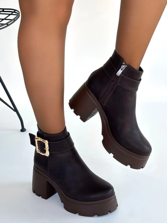 Pinma Acı Kahve Cilt Topuklu Bot