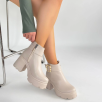 Pinma Bej Cilt Topuklu Bot Pinma Bej Cilt Topuklu Bot