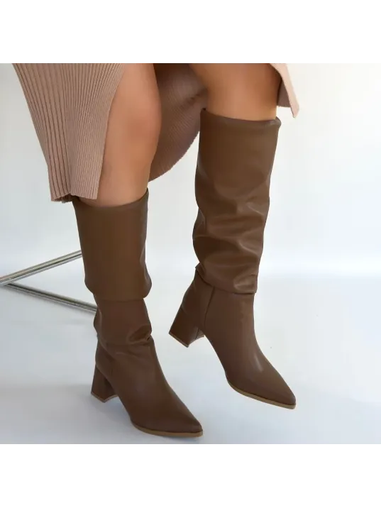 Pitay Vizon Cilt Topuklu Çizme