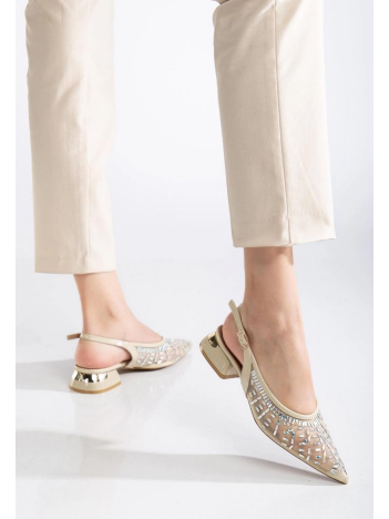 Piyar Bej Taşlı Topuklu Ayakkabı Piyar Bej Taşlı Topuklu Ayakkabı