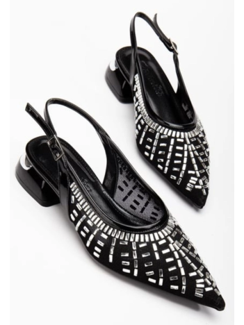 Piyar Siyah Taşlı Topuklu Ayakkabı Piyar Siyah Taşlı Topuklu Ayakkabı