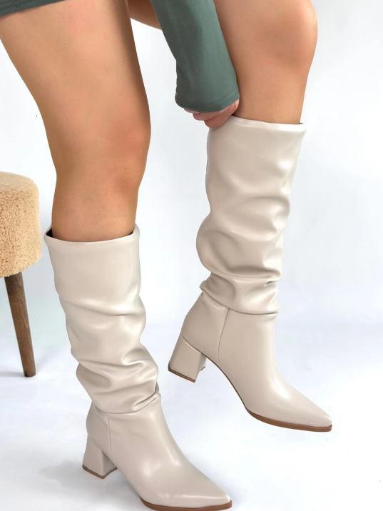 Pitay Ten Cilt Topuklu Çizme Pitay Ten Cilt Topuklu Çizme