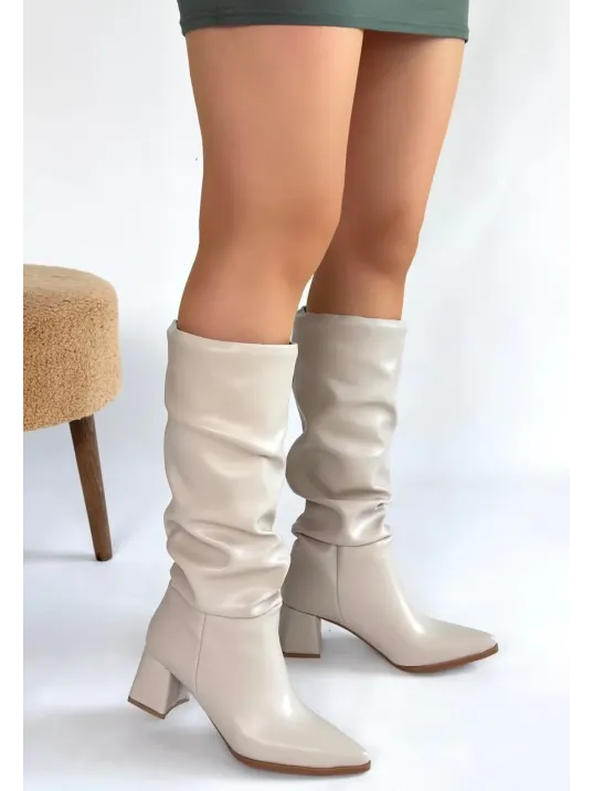 Pitay Ten Cilt Topuklu Çizme Pitay Ten Cilt Topuklu Çizme