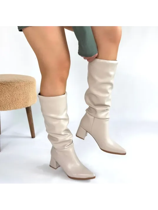 Pitay Ten Cilt Topuklu Çizme Pitay Ten Cilt Topuklu Çizme