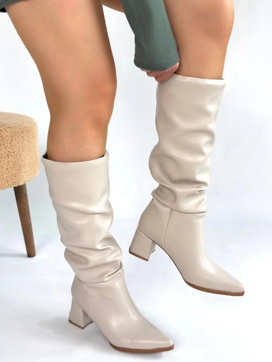 Pitay Ten Cilt Topuklu Çizme Pitay Ten Cilt Topuklu Çizme