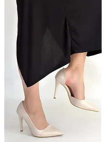 Pley Bej Rugan Stiletto Ayakkabı