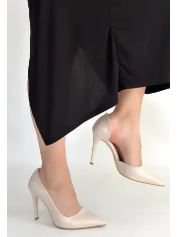 Pley Bej Rugan Stiletto Ayakkabı