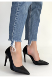 Pley Siyah Cilt Stiletto Ayakkabı