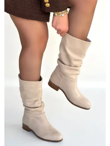 Plod Bej Cilt Körüklü Çizme Plod Bej Cilt Körüklü Çizme