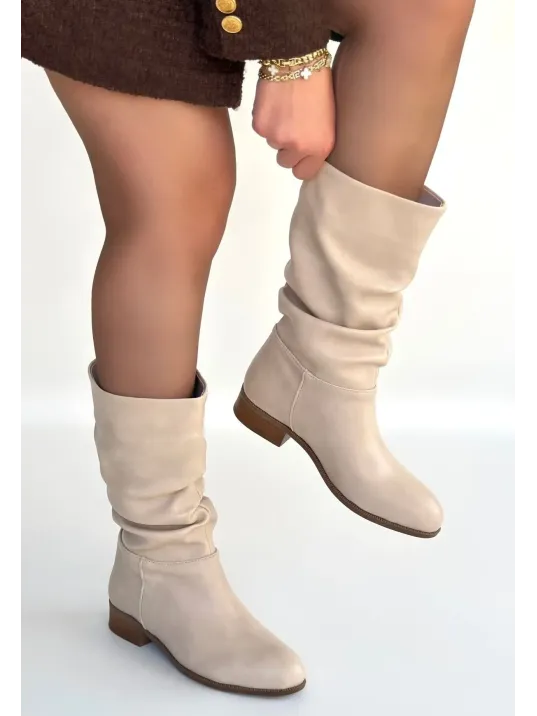 Plod Bej Cilt Körüklü Çizme Plod Bej Cilt Körüklü Çizme