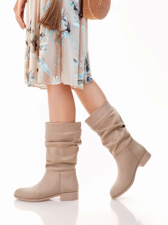 Plod Bej Süet Çizme Plod Bej Süet Çizme