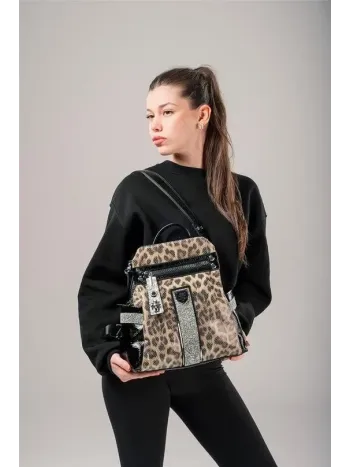 Poge Leopar Cilt Kol Ve Sırt Çantası