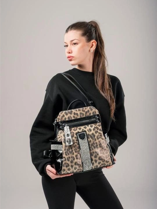 Poge Leopar Cilt Kol Ve Sırt Çantası