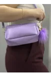 Ponpon Mor Cilt Çanta
