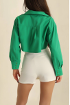 Poplin Crop Gömlek Yeşil S3060 Poplin Crop Gömlek Yeşil S3060
