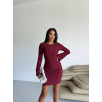 Prenses kol esnek kumaş elbise bordo f2334 Prenses kol esnek kumaş elbise bordo f2334