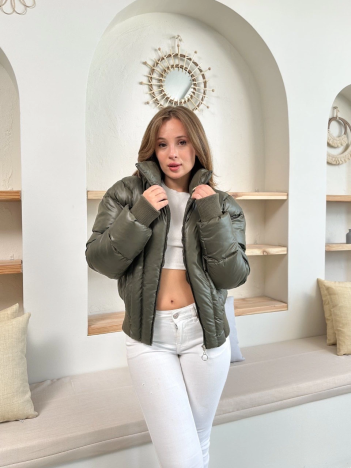 Puffer kısa mont haki st25534 Puffer kısa mont haki st25534