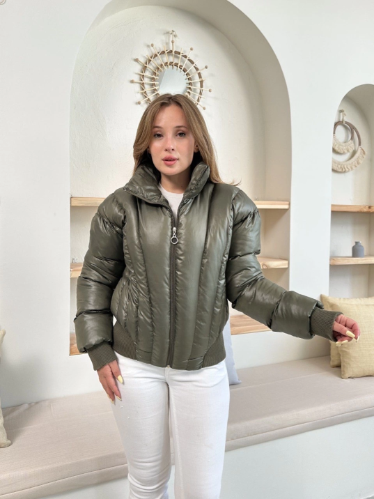 Puffer kısa mont haki st25534 Puffer kısa mont haki st25534