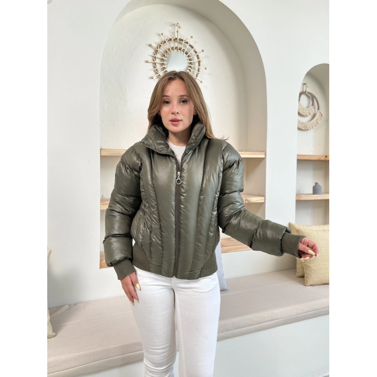 Puffer kısa mont haki st25534 Puffer kısa mont haki st25534