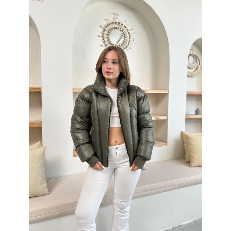 Puffer kısa mont haki st25534 Puffer kısa mont haki st25534