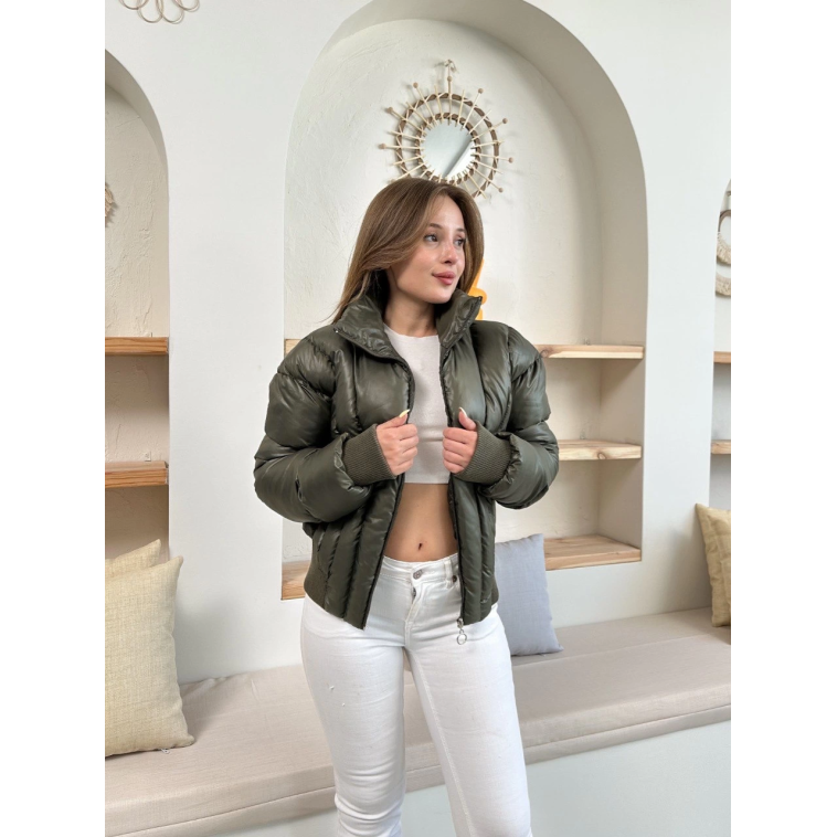Puffer kısa mont haki st25534 Puffer kısa mont haki st25534