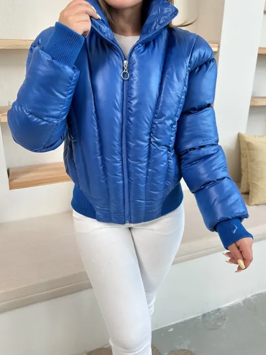 Puffer Kısa Mont Mavi St25534