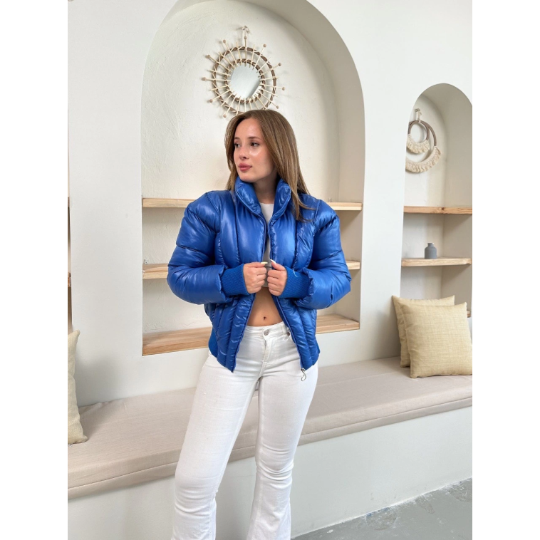 Puffer kısa mont mavi st25534 Puffer kısa mont mavi st25534