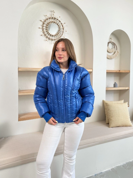 Puffer kısa mont mavi st25534 Puffer kısa mont mavi st25534